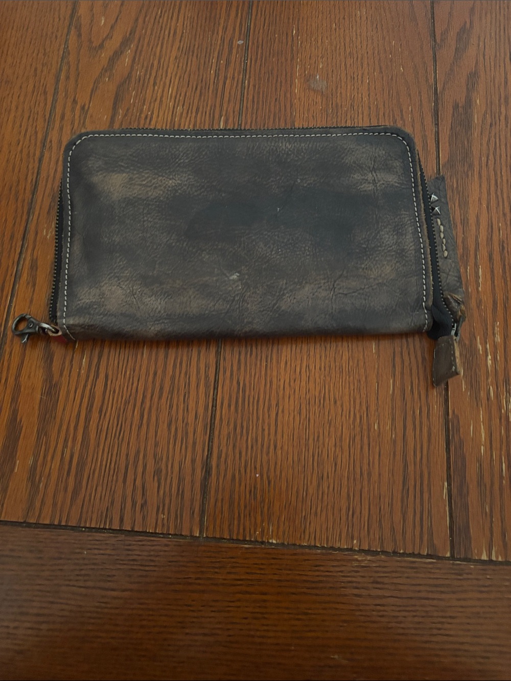 Men's Bed Stu Black Leather Zip Around Wallet - Unbranded